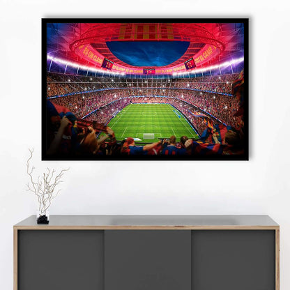 Camp Nou Stadium Football, Stadium Canvas, Sport Art, Gift for him, Framed Art Print Wall Decor, Picture Framed