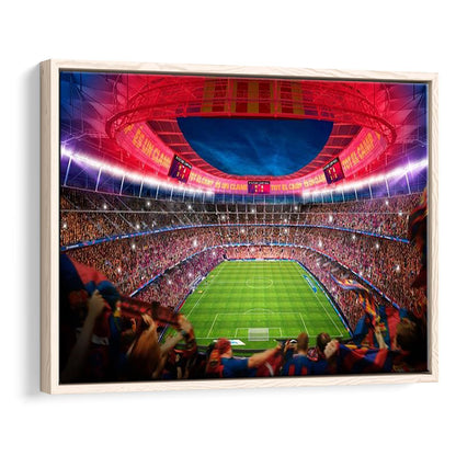 Camp Nou Stadium Football, Stadium Canvas, Sport Art, Framed Canvas Print Wall Art, Floating Frame