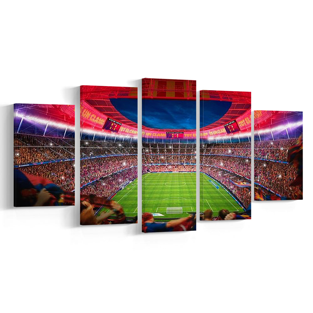 Camp Nou Stadium Football, Stadium Canvas, Sport Art, Gift for him, 5 Panel, Large Canvas, Canvas Print Wall Art