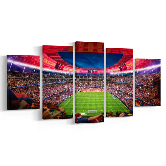 Camp Nou Stadium Football, Stadium Canvas, Sport Art, Gift for him, 5 Panel, Large Canvas, Canvas Print Wall Art