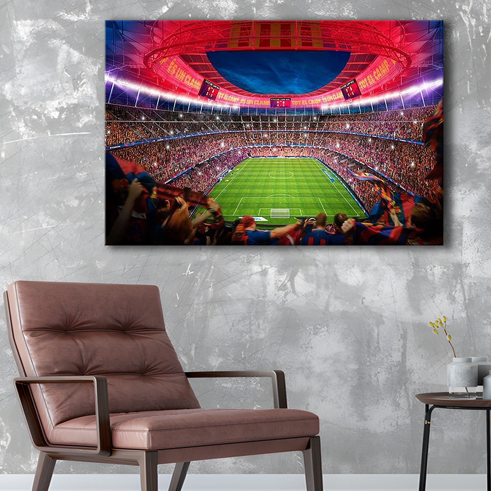 Camp Nou Stadium Football, Stadium Canvas, Sport Art, Gift for him, Man Cave Decor, Art Print, Canvas Print Wall Art