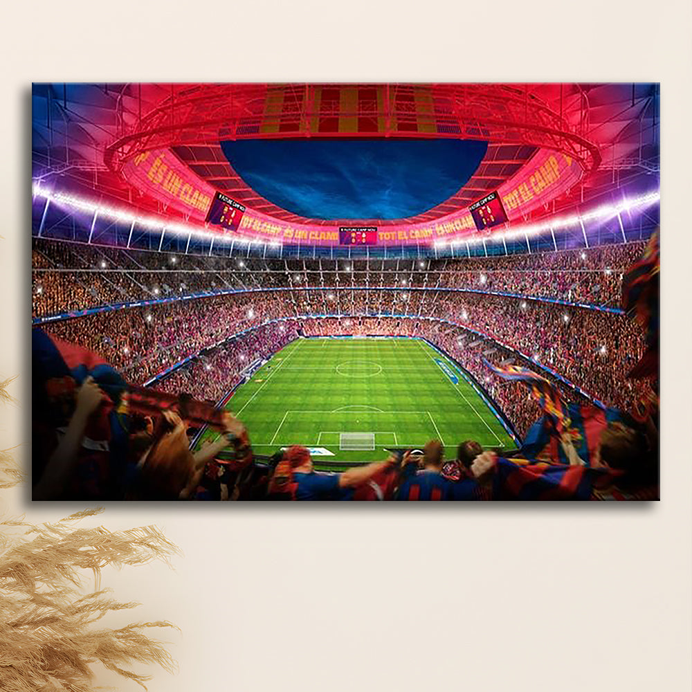 Camp Nou Stadium Football, Stadium Canvas, Sport Art, Gift for him, Man Cave Decor, Art Print, Canvas Print Wall Art
