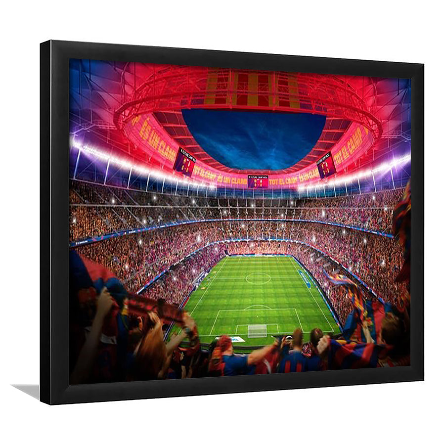 Camp Nou Stadium Football, Stadium Canvas, Sport Art, Gift for him, Framed Art Print Wall Decor, Picture Framed