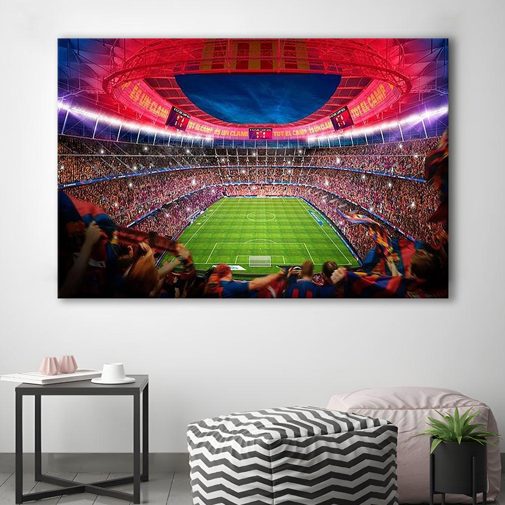 Camp Nou Stadium Football, Stadium Canvas, Sport Art, Gift for him, Man Cave Decor, Art Print, Canvas Print Wall Art