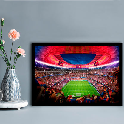 Camp Nou Stadium Football, Stadium Canvas, Sport Art, Gift for him, Framed Art Print Wall Decor, Picture Framed