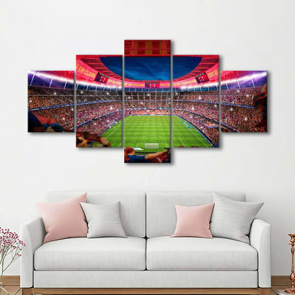 Camp Nou Stadium Football, Stadium Canvas, Sport Art, Gift for him, 5 Panel, Large Canvas, Canvas Print Wall Art
