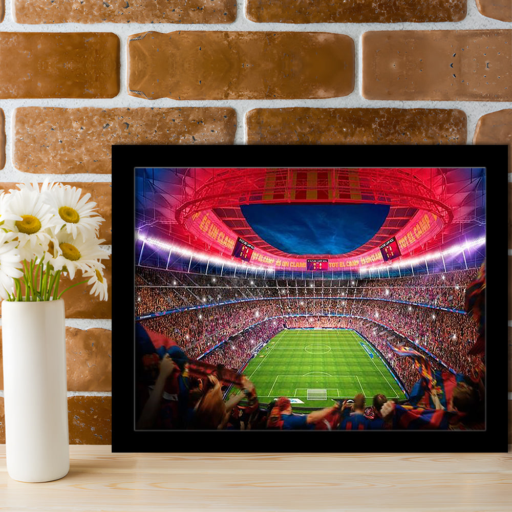 Camp Nou Stadium Football, Stadium Canvas, Sport Art, Gift for him, Framed Art Print Wall Decor, Picture Framed