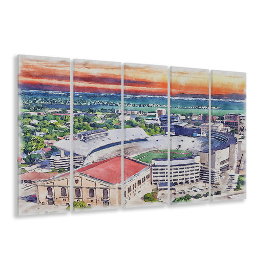 Camp Randall Stadium, Wisconsin Painting Stadium Watercolor, Sport Art, Extra Large Canvas Print Wall Art