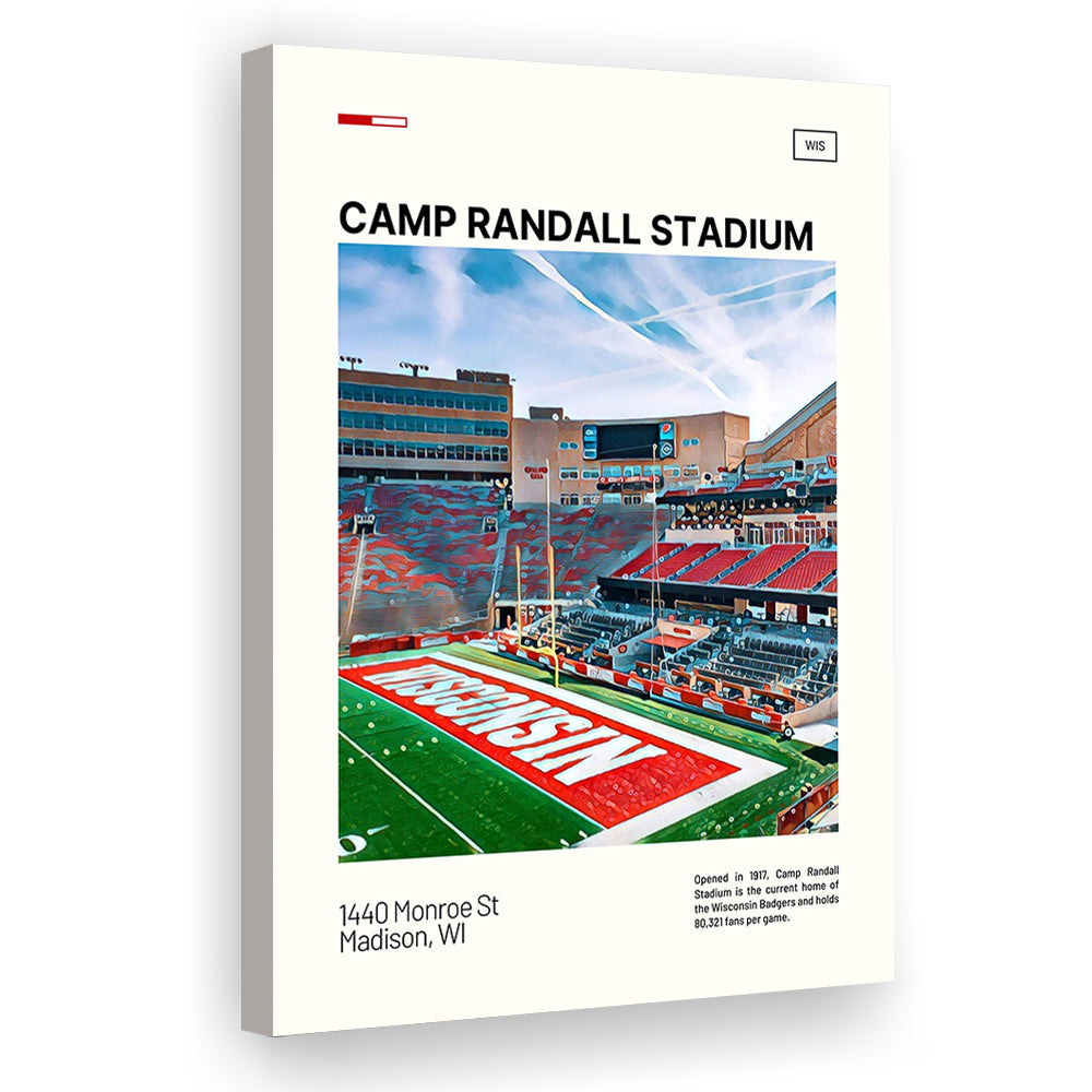 Camp Randall Stadium Print, Wisconsin Badgers Stadium Canvas Art, Fan Gifts, Sport Art, Canvas Print Wall Art