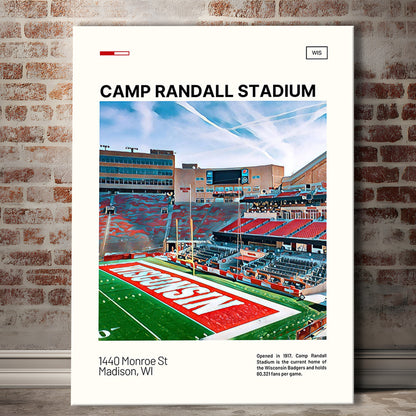 Camp Randall Stadium Print, Wisconsin Badgers Stadium Canvas Art, Fan Gifts, Sport Art, Canvas Print Wall Art