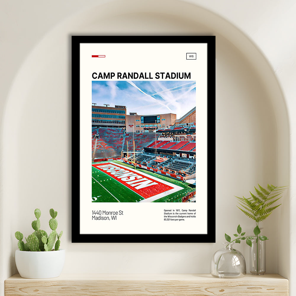 Camp Randall Stadium Print, Wisconsin Badgers Stadium Art, Gifts for him, Sport Art, Framed Art Print Wall Decor