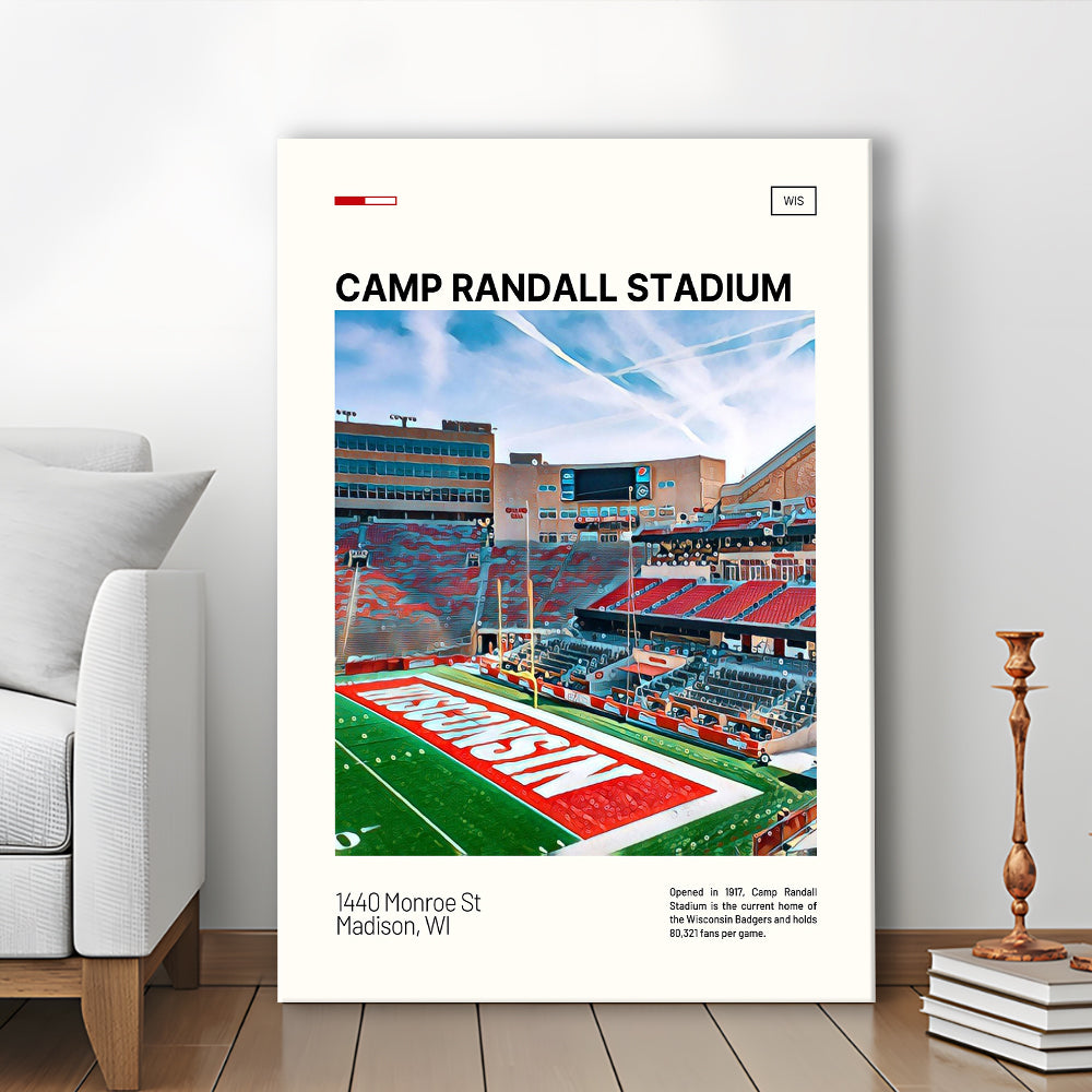 Camp Randall Stadium Print, Wisconsin Badgers Stadium Canvas Art, Fan Gifts, Sport Art, Canvas Print Wall Art