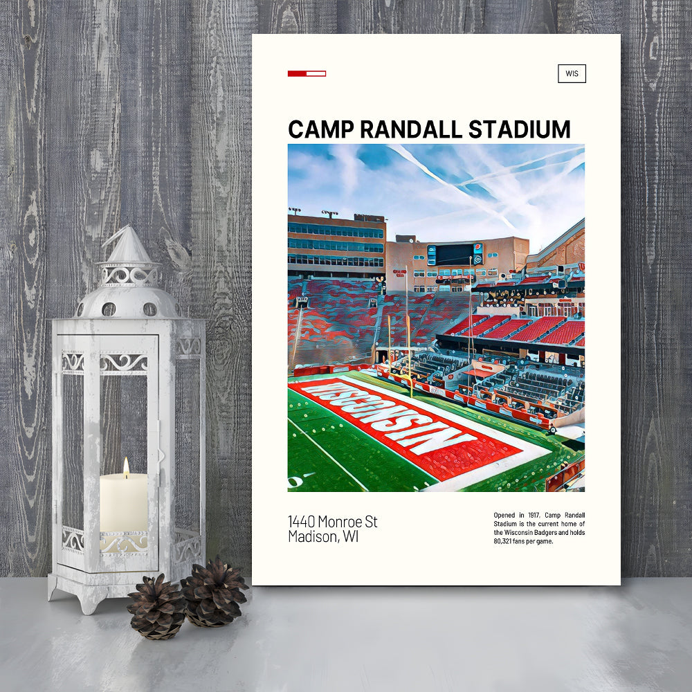 Camp Randall Stadium Print, Wisconsin Badgers Stadium Canvas Art, Fan Gifts, Sport Art, Canvas Print Wall Art