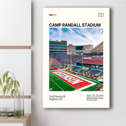Camp Randall Stadium Print, Wisconsin Badgers Stadium Canvas Art, Fan Gifts, Sport Art, Canvas Print Wall Art