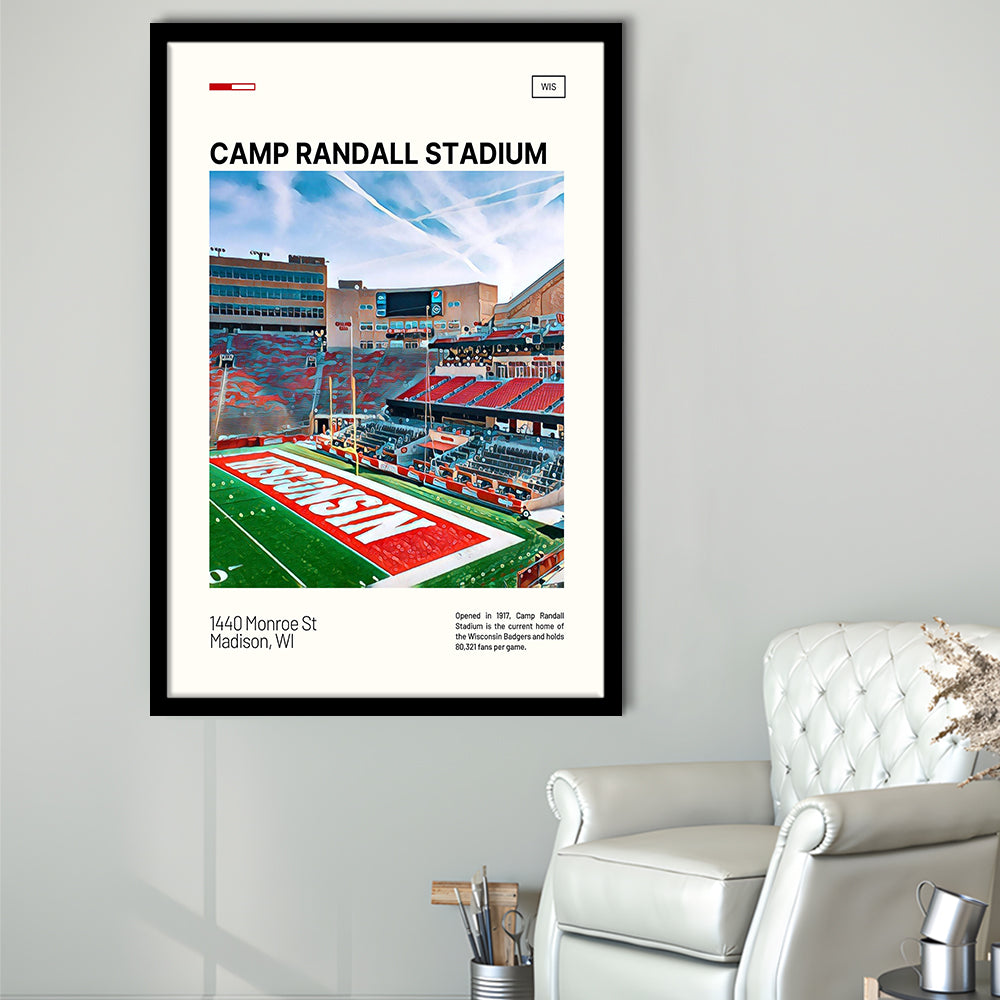 Camp Randall Stadium Print, Wisconsin Badgers Stadium Art, Gifts for him, Sport Art, Framed Art Print Wall Decor