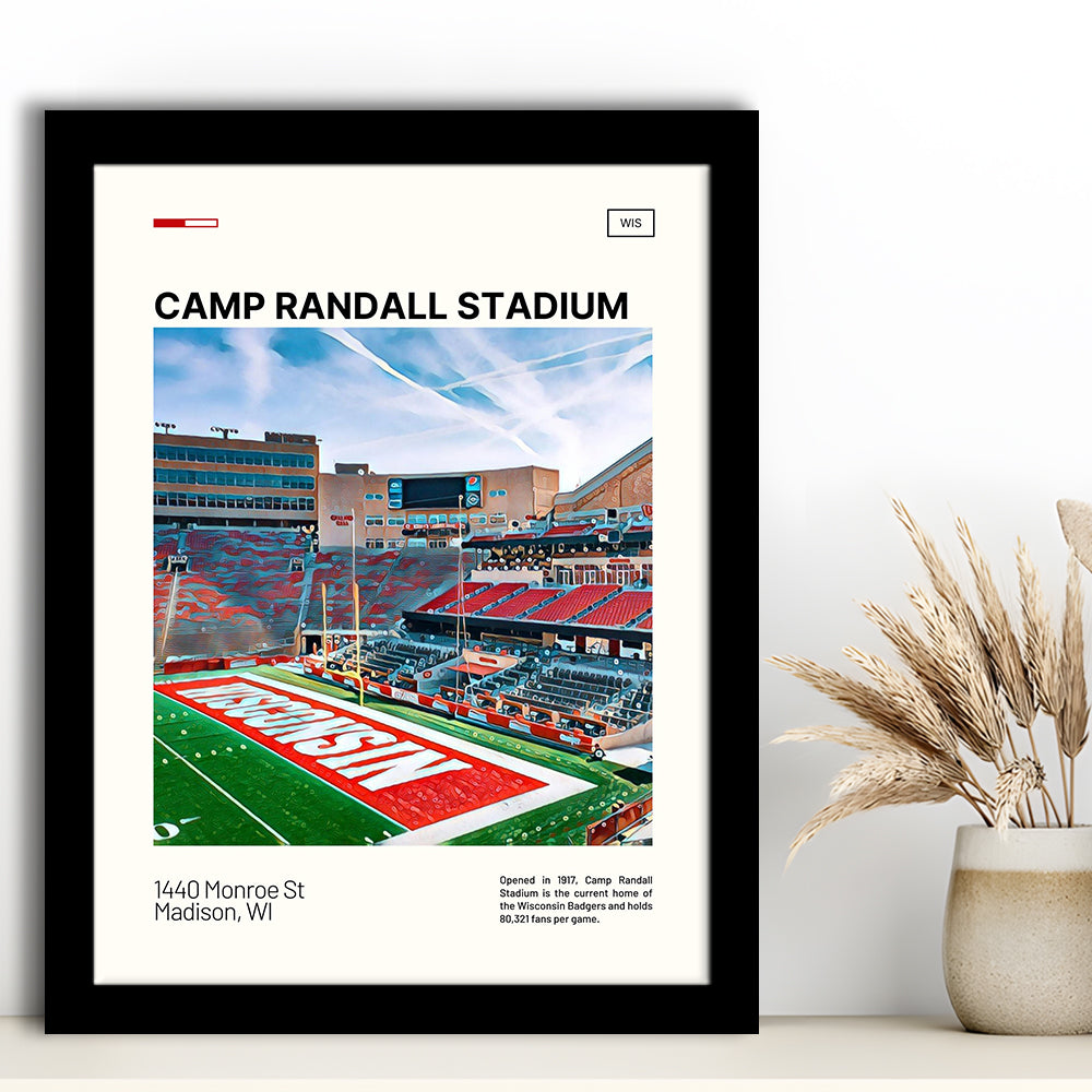 Camp Randall Stadium Print, Wisconsin Badgers Stadium Art, Gifts for him, Sport Art, Framed Art Print Wall Decor