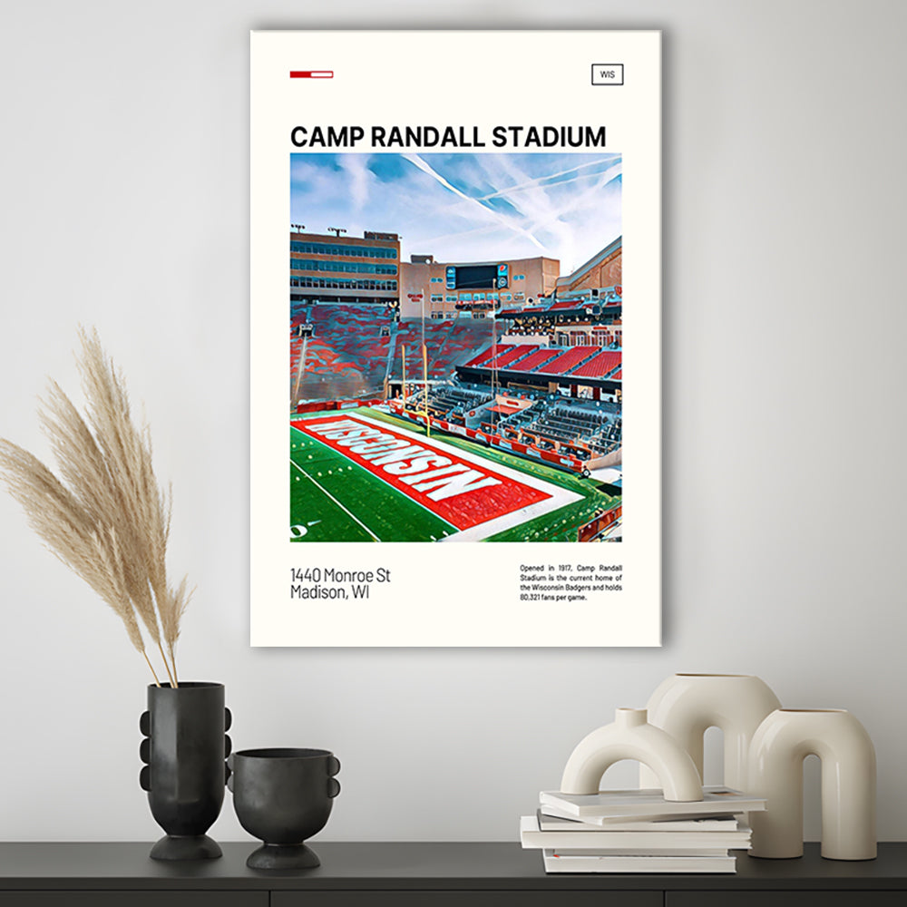 Camp Randall Stadium Print, Wisconsin Badgers Stadium Canvas Art, Fan Gifts, Sport Art, Canvas Print Wall Art