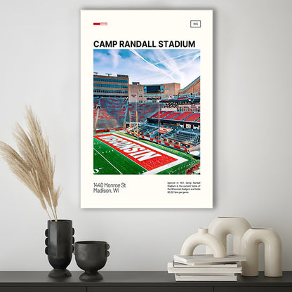 Camp Randall Stadium Print, Wisconsin Badgers Stadium Canvas Art, Fan Gifts, Sport Art, Canvas Print Wall Art