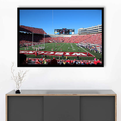 Camp Randall Stadium in opening, Stadium Canvas, Sport Art, Gift for him, Framed Art Print Wall Decor, Picture Framed