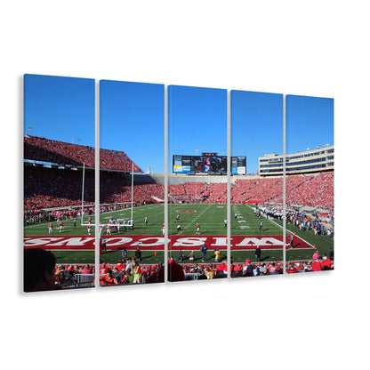 Camp Randall Stadium in opening, Stadium Canvas, Sport Art, 5 Panel B, Extra Large Canvas, Canvas Print Wall Art