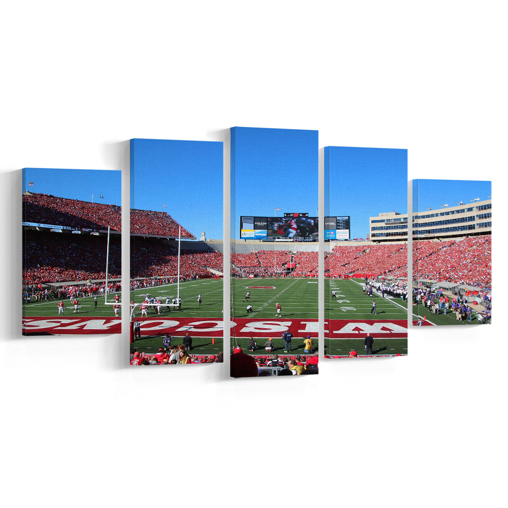 Camp Randall Stadium in opening, Stadium Canvas, Sport Art, Gift for him, 5 Panel, Large Canvas, Canvas Print Wall Art