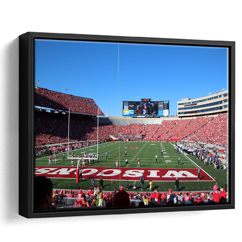 Camp Randall Stadium in opening, Stadium Canvas, Sport Art, Framed Canvas Print Wall Art, Floating Frame