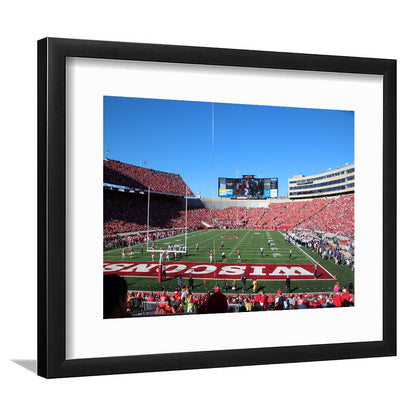 Camp Randall Stadium in opening, Stadium Canvas, Sport Art, Gift for him, White Border Framed Art Print Wall Decor
