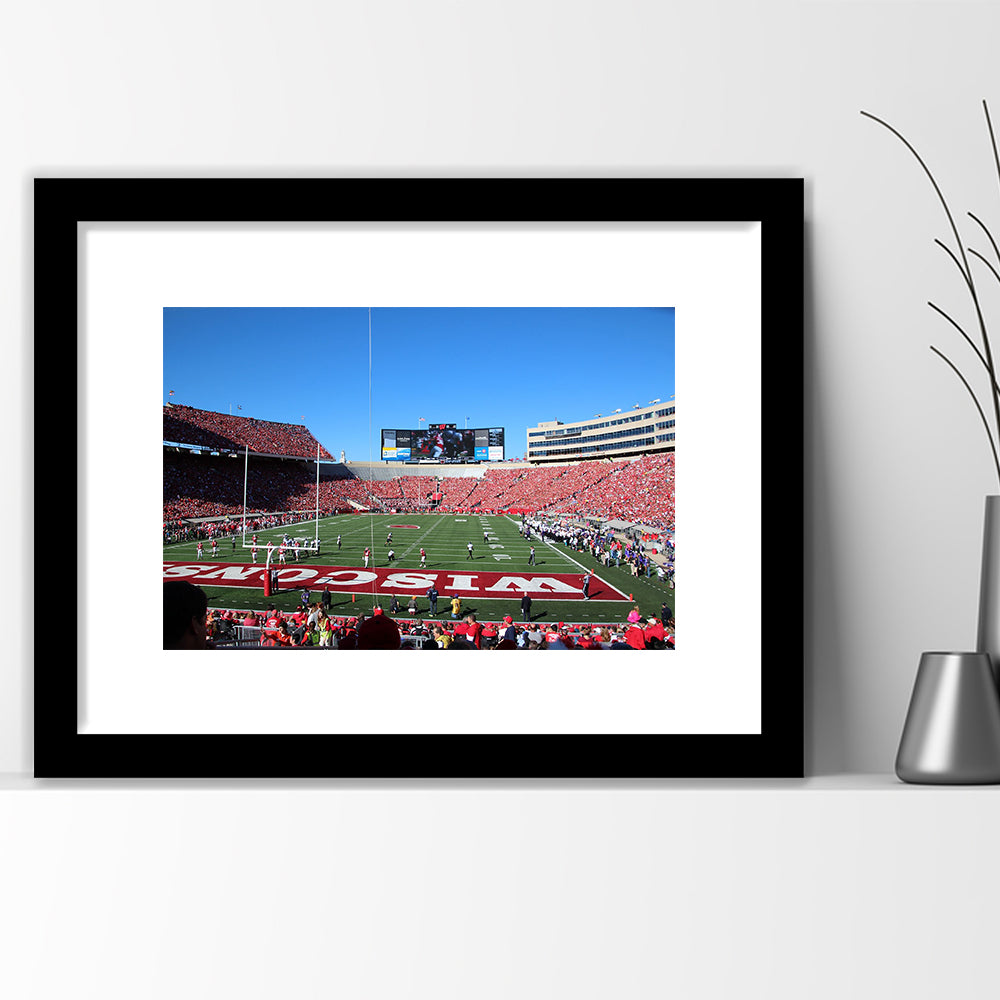 Camp Randall Stadium in opening, Stadium Canvas, Sport Art, Gift for him, White Border Framed Art Print Wall Decor