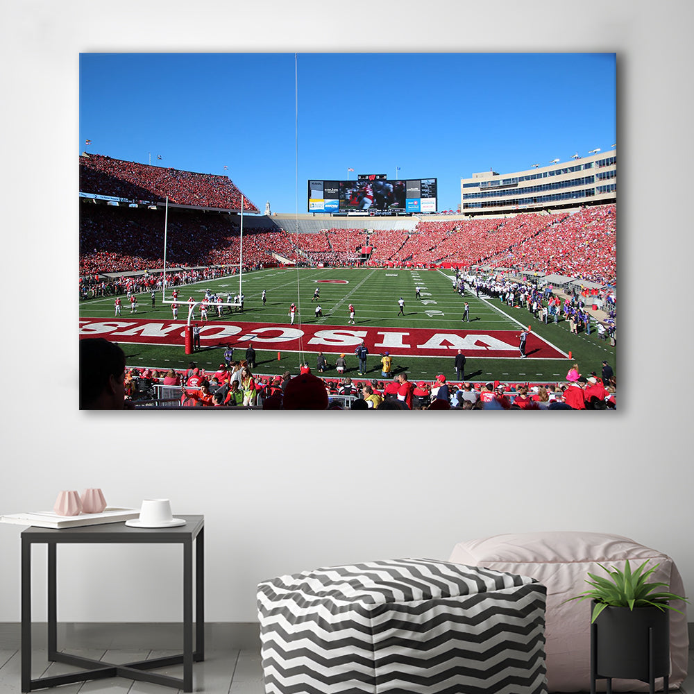Camp Randall Stadium in opening, Stadium Canvas, Sport Art, Gift for him, Man Cave Decor, Art Print, Canvas Print Wall Art