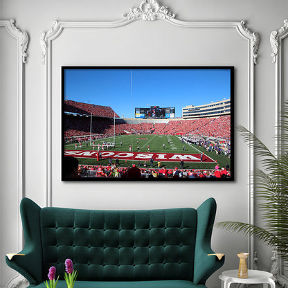 Camp Randall Stadium in opening, Stadium Canvas, Sport Art, Gift for him, Framed Art Print Wall Decor, Picture Framed