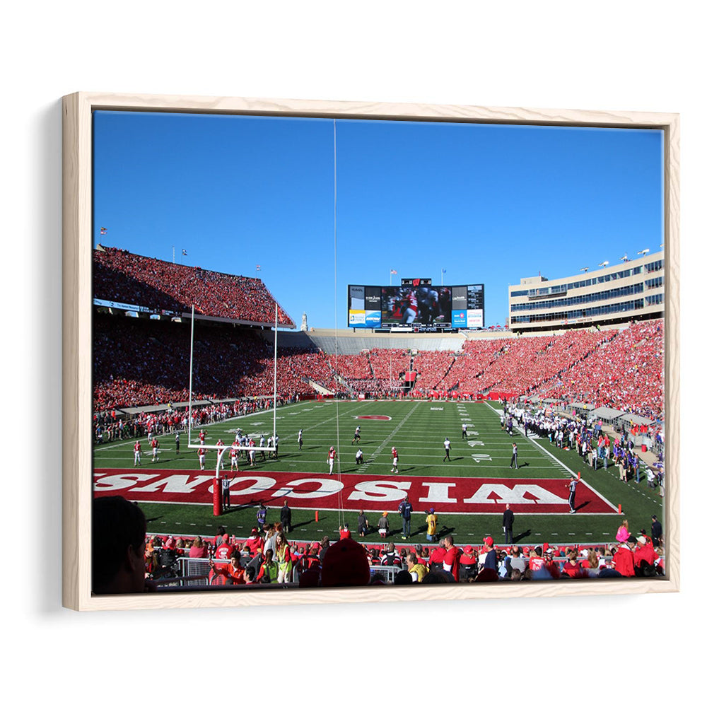 Camp Randall Stadium in opening, Stadium Canvas, Sport Art, Framed Canvas Print Wall Art, Floating Frame