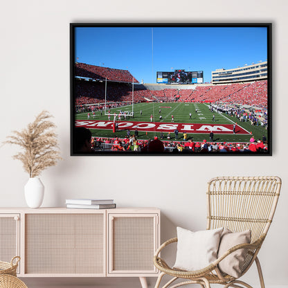 Camp Randall Stadium in opening, Stadium Canvas, Sport Art, Framed Canvas Print Wall Art, Floating Frame