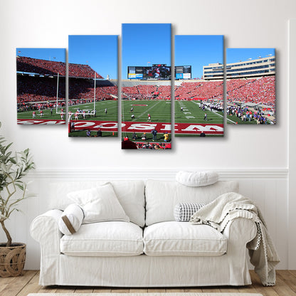 Camp Randall Stadium in opening, Stadium Canvas, Sport Art, Gift for him, 5 Panel, Large Canvas, Canvas Print Wall Art