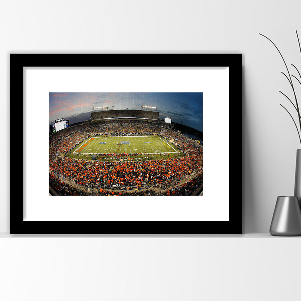 Camping World Bowl, Stadium Canvas, Sport Art, Gift for him, White Border Framed Art Print Wall Decor
