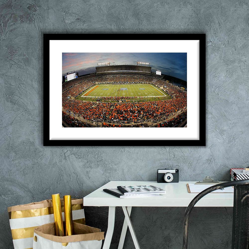 Camping World Bowl, Stadium Canvas, Sport Art, Gift for him, White Border Framed Art Print Wall Decor
