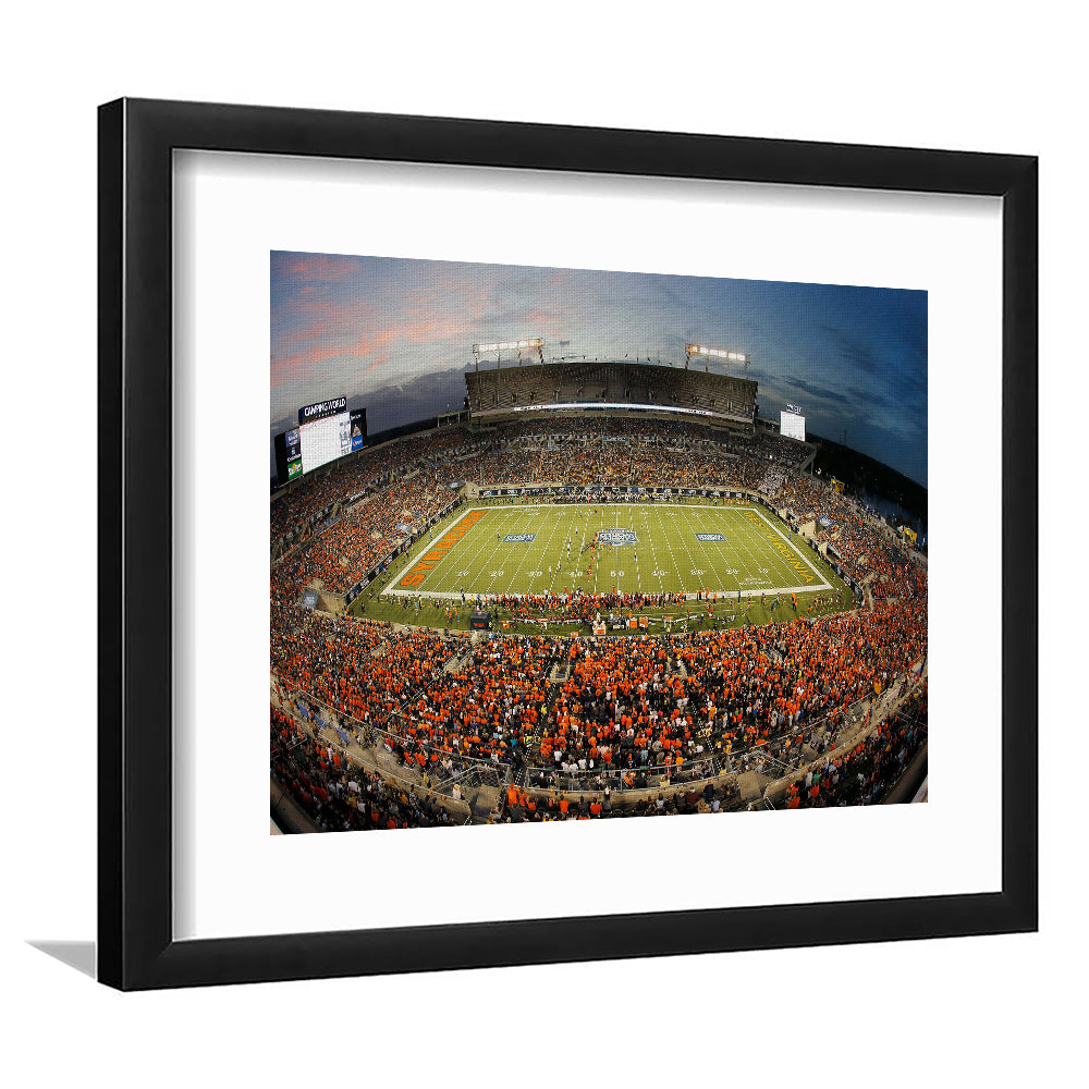 Camping World Bowl, Stadium Canvas, Sport Art, Gift for him, White Border Framed Art Print Wall Decor
