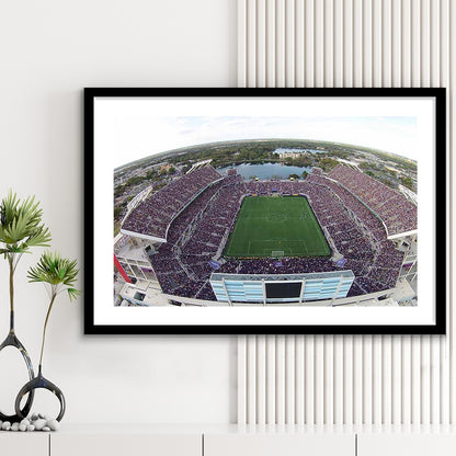 Camping World Stadium City of Orlando, Stadium Canvas, Sport Art, Gift for him, White Border Framed Art Print Wall Decor