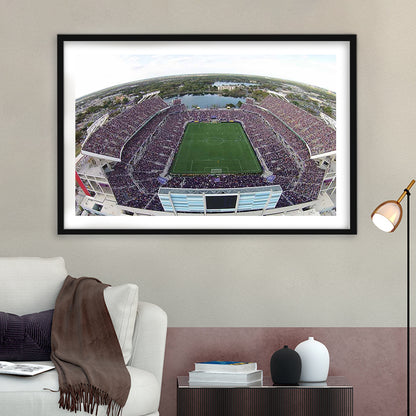Camping World Stadium City of Orlando, Stadium Canvas, Sport Art, Gift for him, White Border Framed Art Print Wall Decor