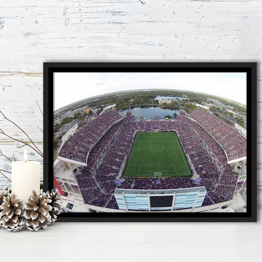 Camping World Stadium City of Orlando, Stadium Canvas, Sport Art, Framed Canvas Print Wall Art, Floating Frame