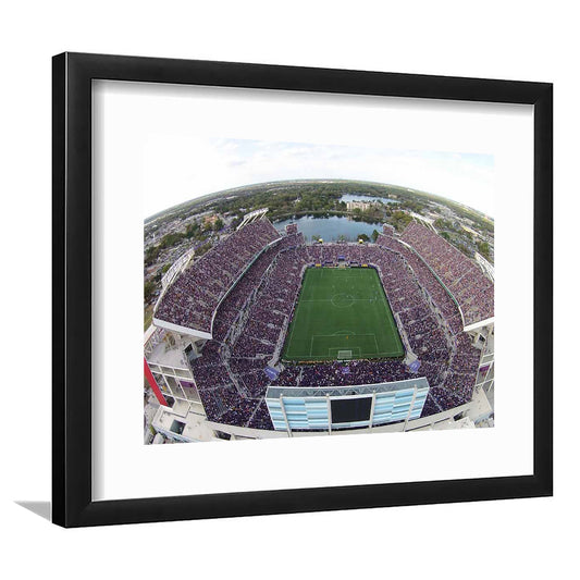 Camping World Stadium City of Orlando, Stadium Canvas, Sport Art, Gift for him, White Border Framed Art Print Wall Decor