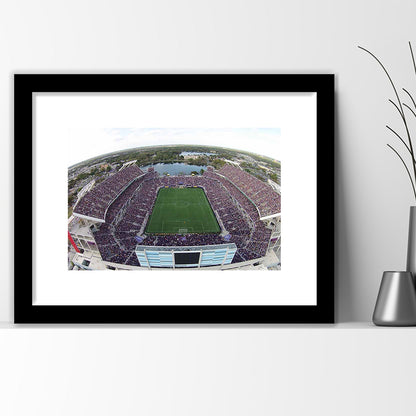 Camping World Stadium City of Orlando, Stadium Canvas, Sport Art, Gift for him, White Border Framed Art Print Wall Decor