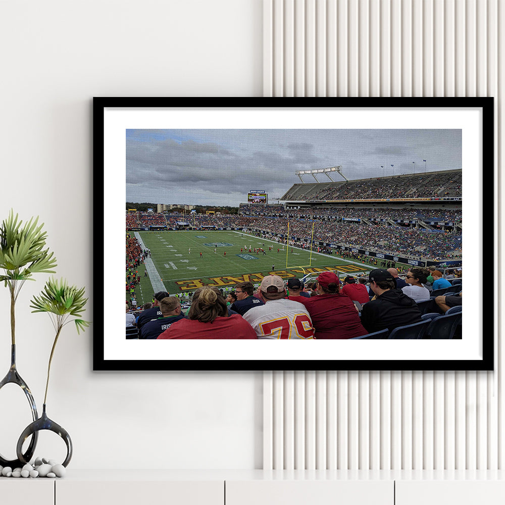 Camping World Stadium, Stadium Canvas, Sport Art, Gift for him, White Border Framed Art Print Wall Decor