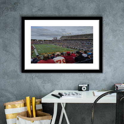 Camping World Stadium, Stadium Canvas, Sport Art, Gift for him, White Border Framed Art Print Wall Decor