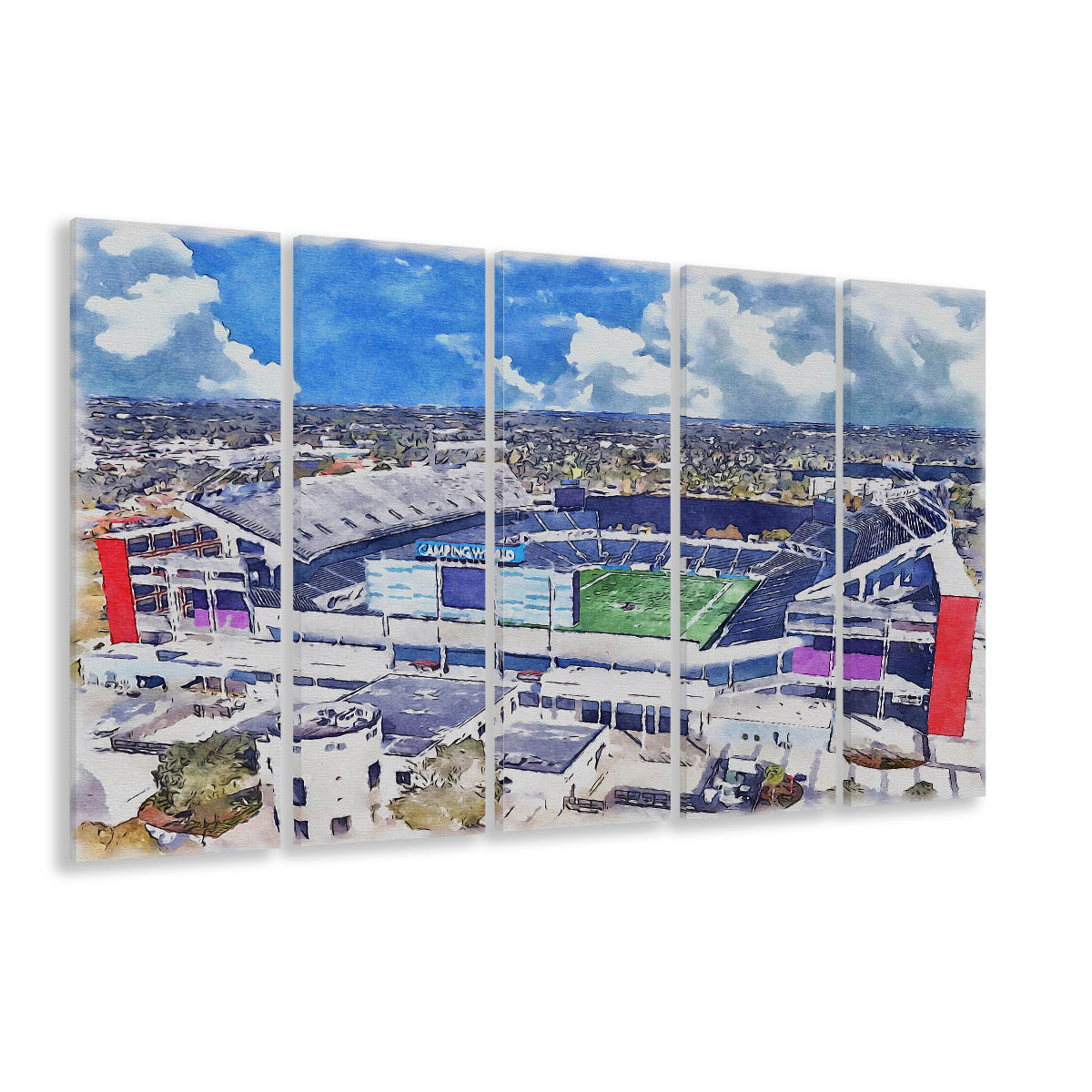 Camping World Painting Stadium Watercolor, Orlando, Florida Watercolor, Sport Art, Extra Large Canvas Print Wall Art