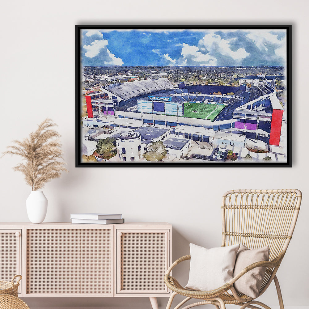 Camping World Painting Stadium Watercolor, Orlando, Florida Watercolor, Sport Gift Art, Framed Canvas Print Wall Art