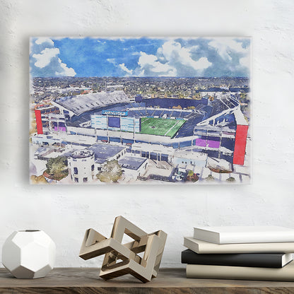 Camping World Painting Stadium Watercolor, Orlando, Florida Watercolor, Sport Art, Gifts for him, Canvas Print Wall Art