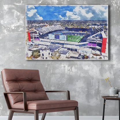 Camping World Painting Stadium Watercolor, Orlando, Florida Watercolor, Sport Art, Gifts for him, Canvas Print Wall Art