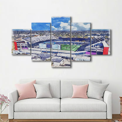 Camping World Painting Stadium Watercolor, Orlando, Florida Watercolor, Sport Art, Mixed 5 Panel, Canvas Print Wall Art