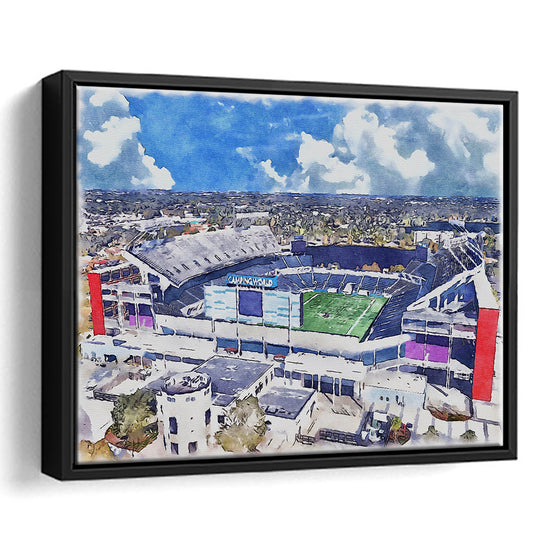 Camping World Painting Stadium Watercolor, Orlando, Florida Watercolor, Sport Gift Art, Framed Canvas Print Wall Art