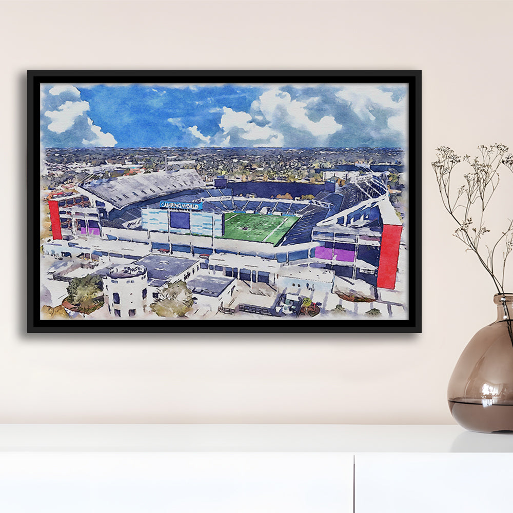 Camping World Painting Stadium Watercolor, Orlando, Florida Watercolor, Sport Gift Art, Framed Canvas Print Wall Art
